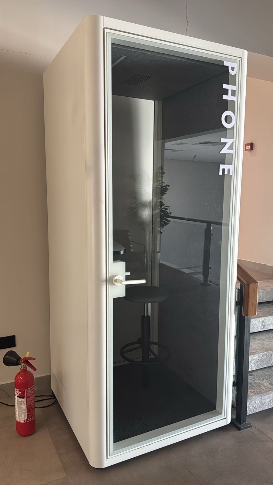 White Acoustic Phone Booth Office Furniture| Al Rugaib Office Solutions