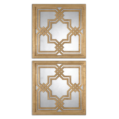 Piazzale Mirrored Wall Squares, S/2 - Al Rugaib Furniture