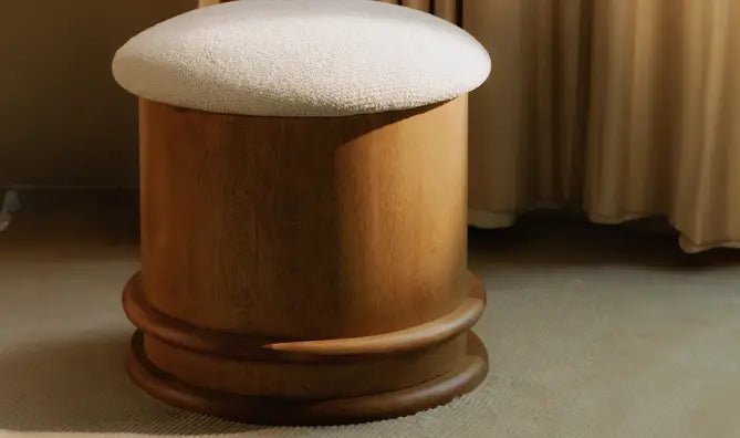 Piccolo Storage Stool Flecked Oatmeal - Al Rugaib Furniture