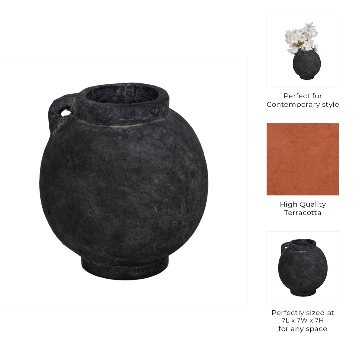 Picnic vase Black/White Vases and Jars| Sagebrook Home