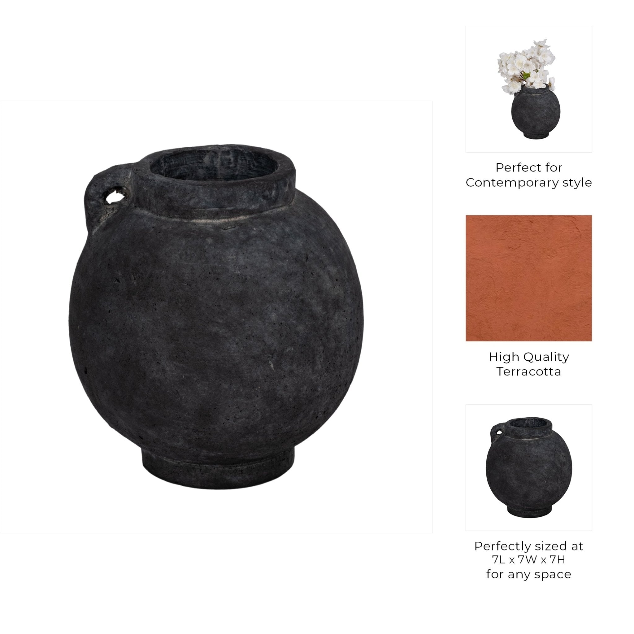 Picnic vase Black/White Vases and Jars| Sagebrook Home