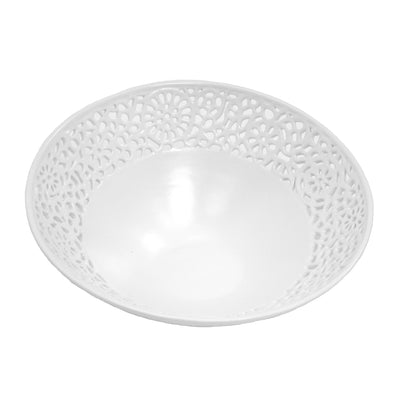 Pierced Ceramic Bowl, White - Al Rugaib Furniture