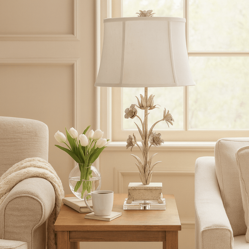 Pinehurst Tole Flowers Table Lamp 31.5&