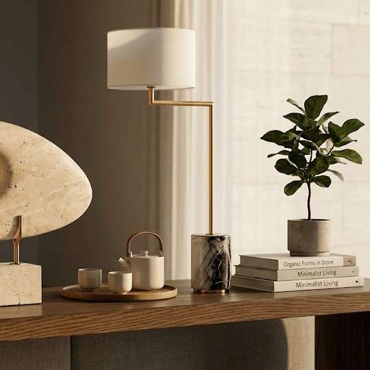 Pivot Floor Lamp - Panda Marble/Brass Floor lamps| Uttermost