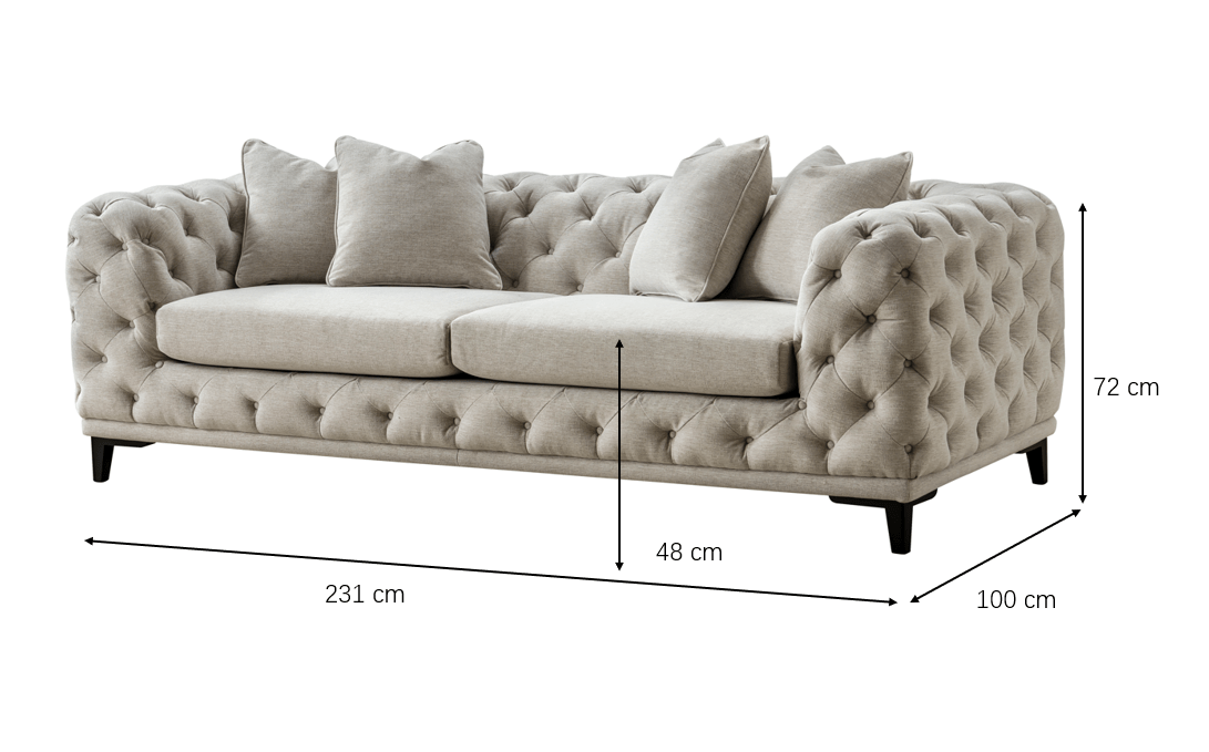 Plain Tuft 3 Seater Sofa Sofas & Loveseats| Roots Furniture