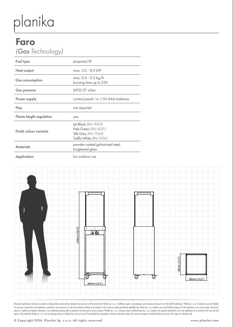 Planika Outdoor heater - Black - Al Rugaib Furniture