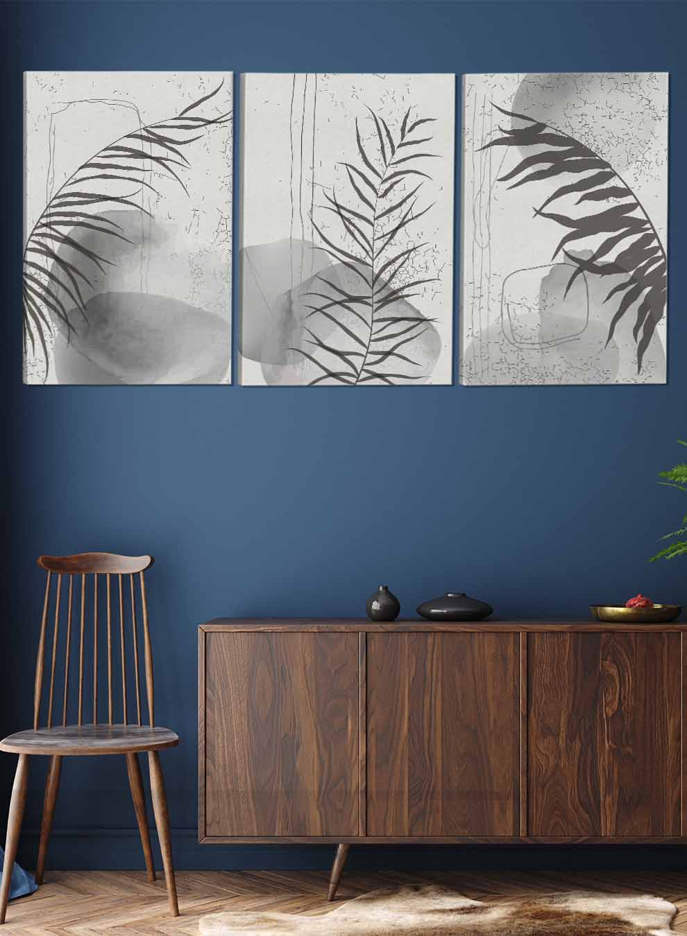 Plant Leaves Abstract Paintings(set of 3) Paintings & Pictures| LOWHA