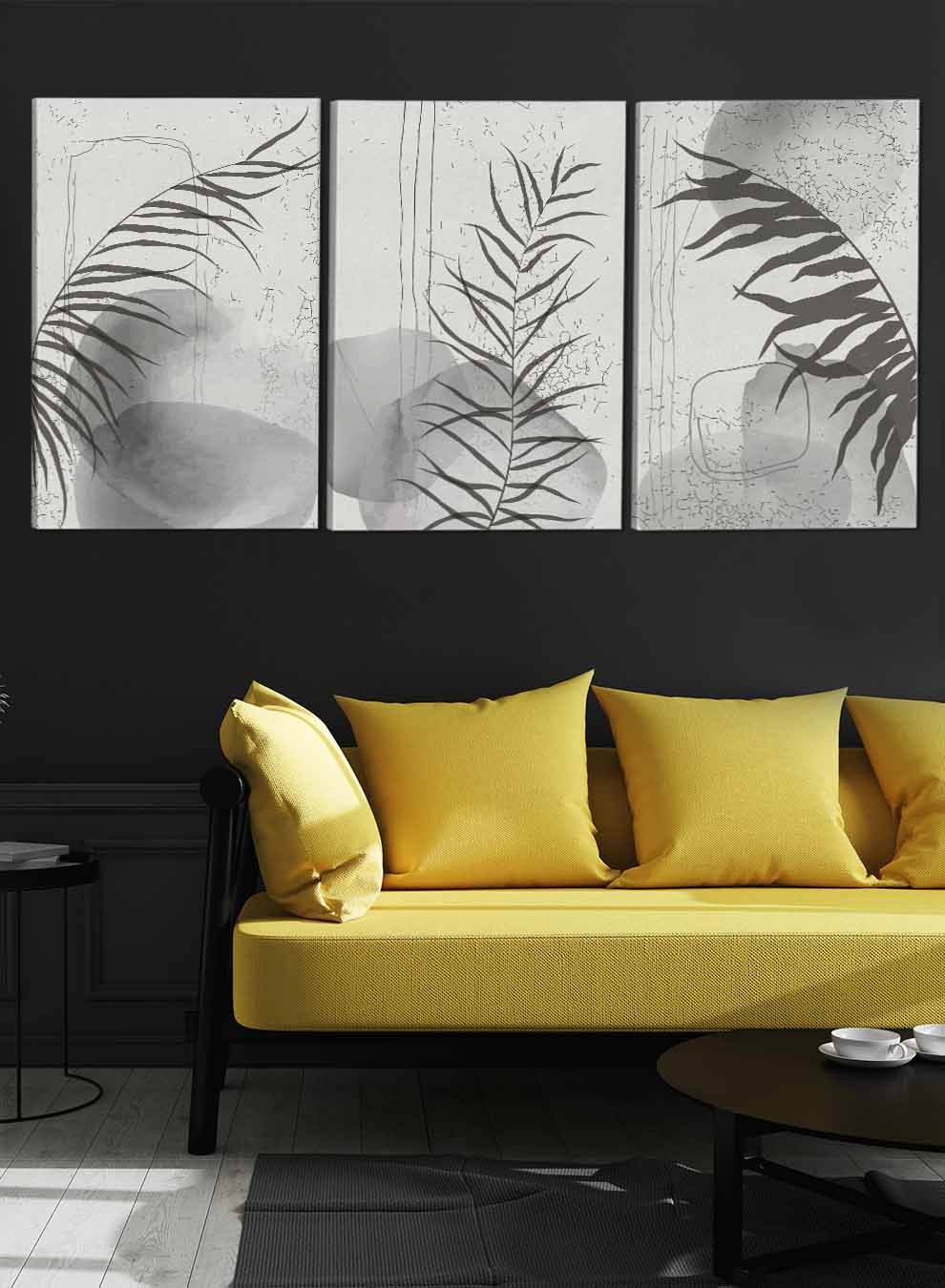Plant Leaves Abstract Paintings(set of 3) Paintings & Pictures| LOWHA
