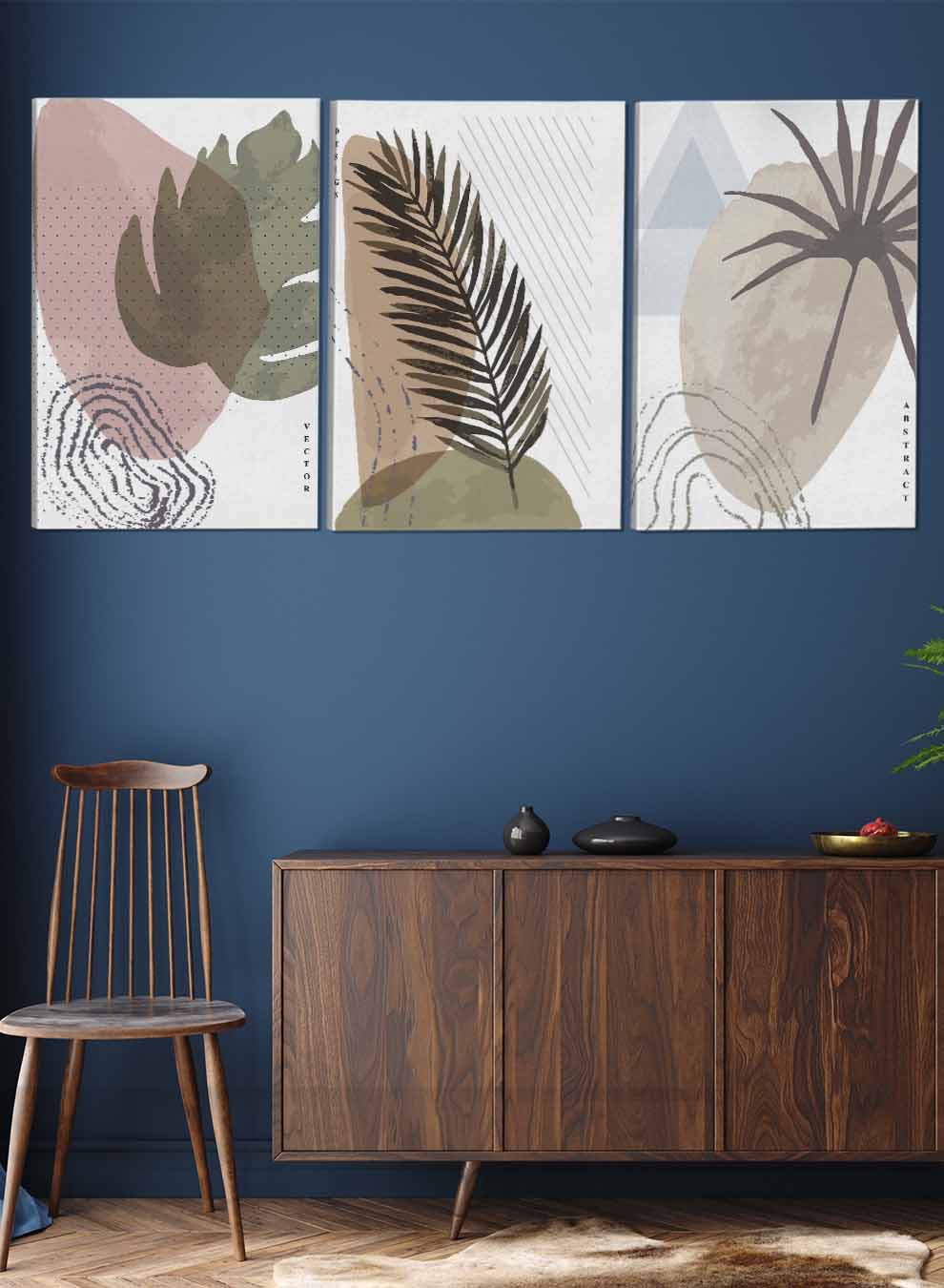 Plant Leaves Paintings(set of 3) Paintings & Pictures| LOWHA