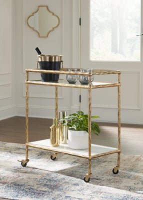 Plattfield Bar Cart Serving Carts| Ashley Homestore