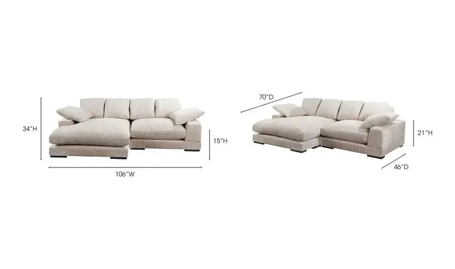 Plunge Sectional Cappuccino Sectionals| Moe's Home