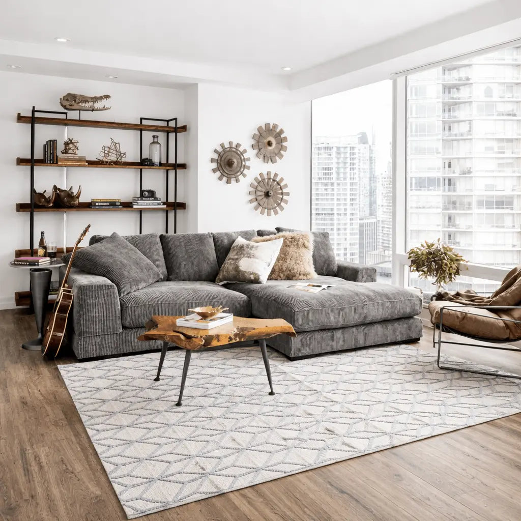 Plunge Sectional Charcoal Sectionals| Moe's Home