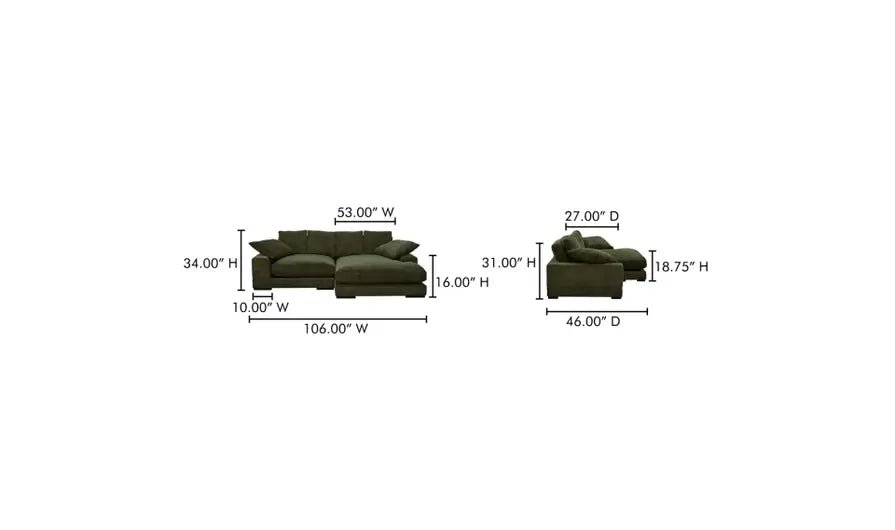 Plunge Sectional Dark Green Sectionals| Moe's Home