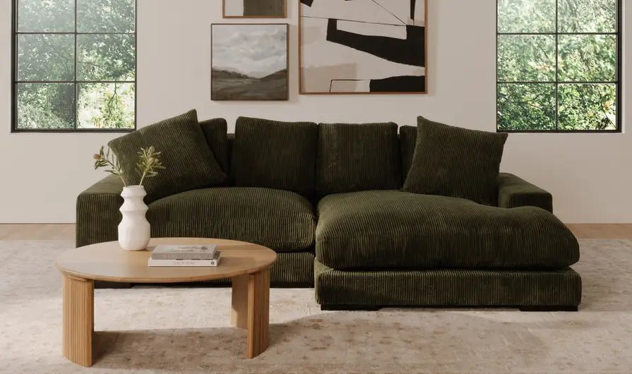 Plunge Sectional Dark Green Sectionals| Moe's Home