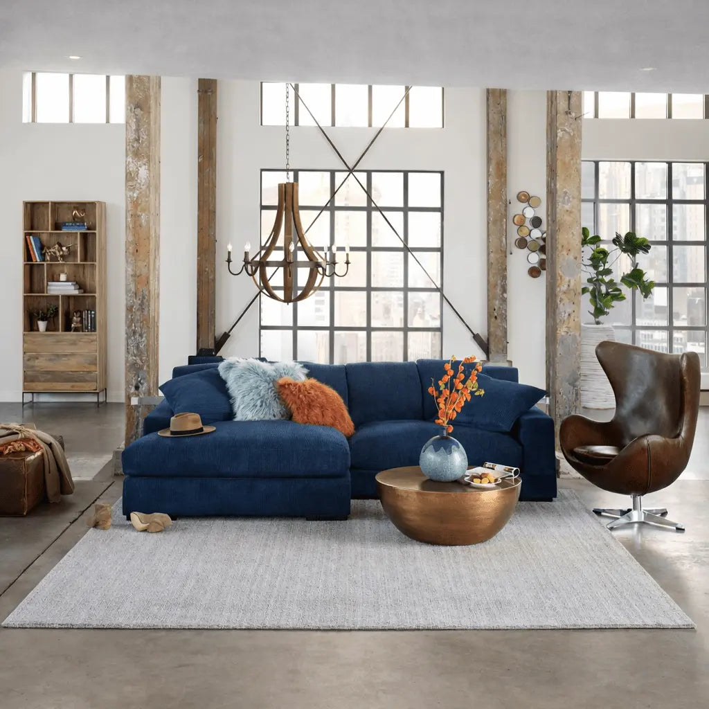 Plunge Sectional Navy Sectionals| Moe's Home