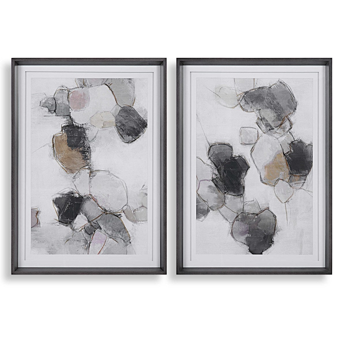Plunging Pastels Framed Prints, S/2 Paintings & Pictures| Uttermost