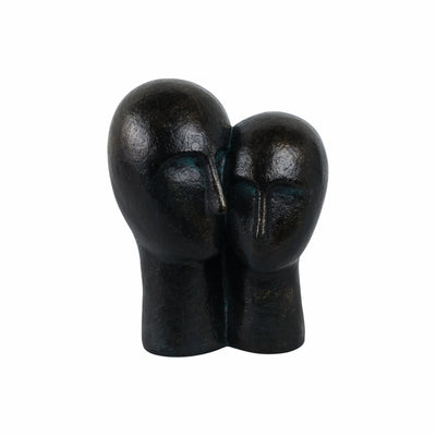 POLYRESIN 11" COUPLE HEADS SCULPTURE, BRONZE - Al Rugaib Furniture