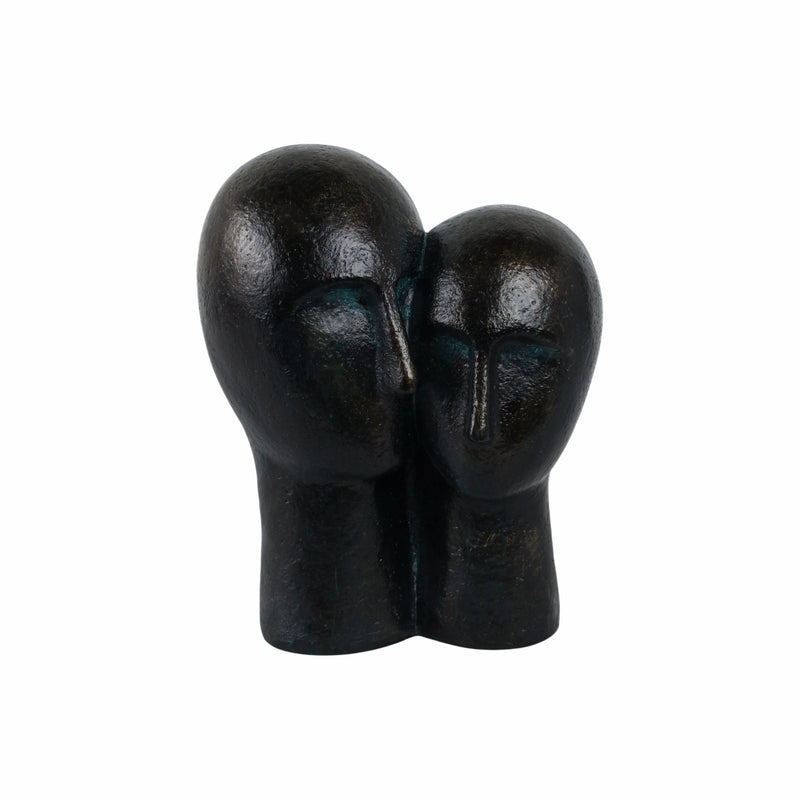 POLYRESIN 11" COUPLE HEADS SCULPTURE, BRONZE - Al Rugaib Furniture