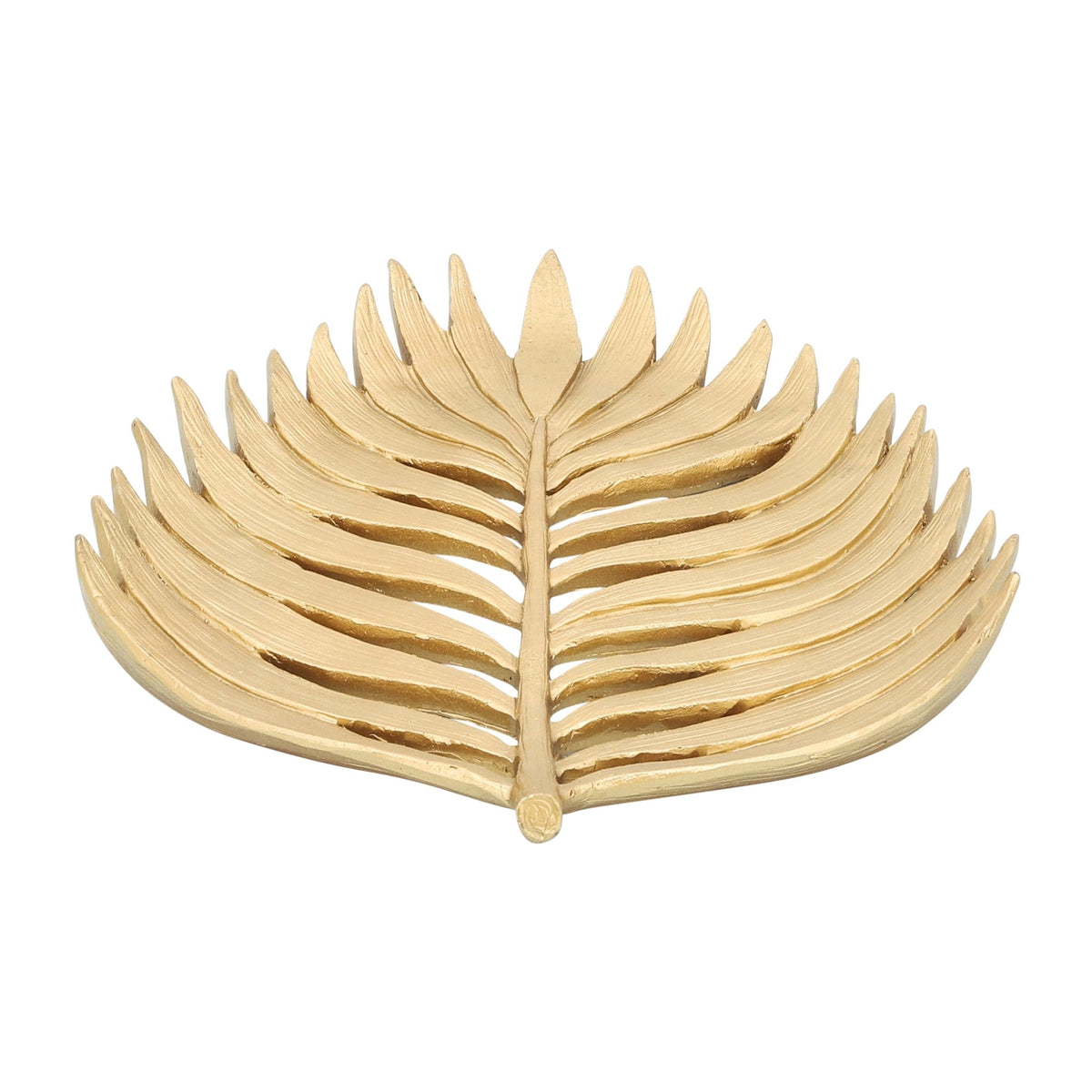 POLYRESIN 14" PALM LEAF DECORATION, GOLD Bowl| Sagebrook Home