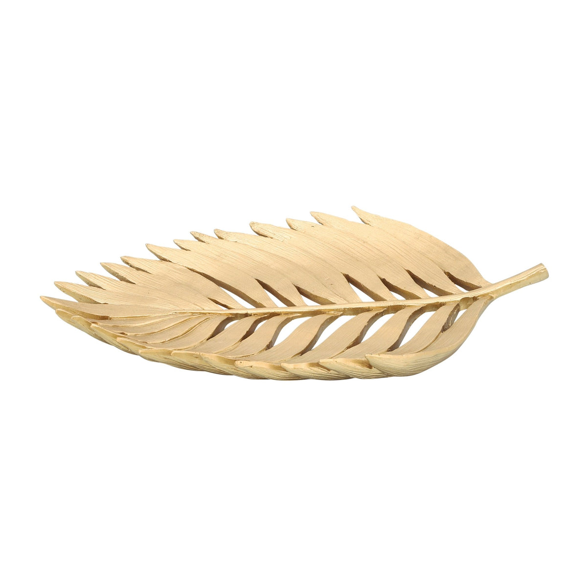 POLYRESIN 14" PALM LEAF DECORATION, GOLD Bowl| Sagebrook Home