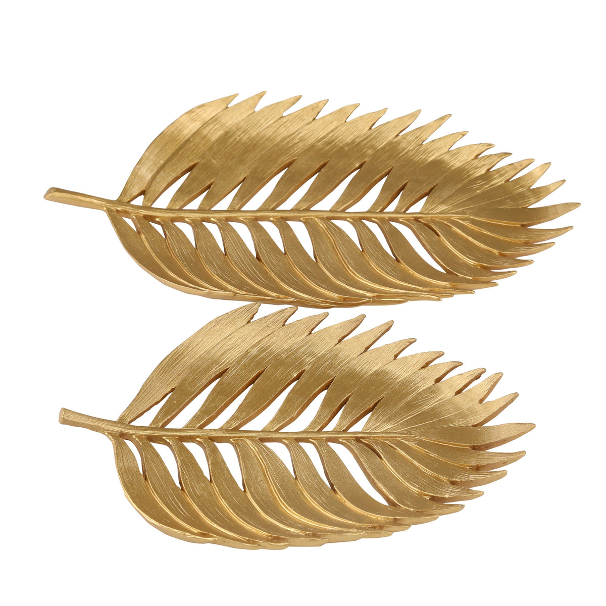 POLYRESIN 14" PALM LEAF DECORATION, GOLD Bowl| Sagebrook Home