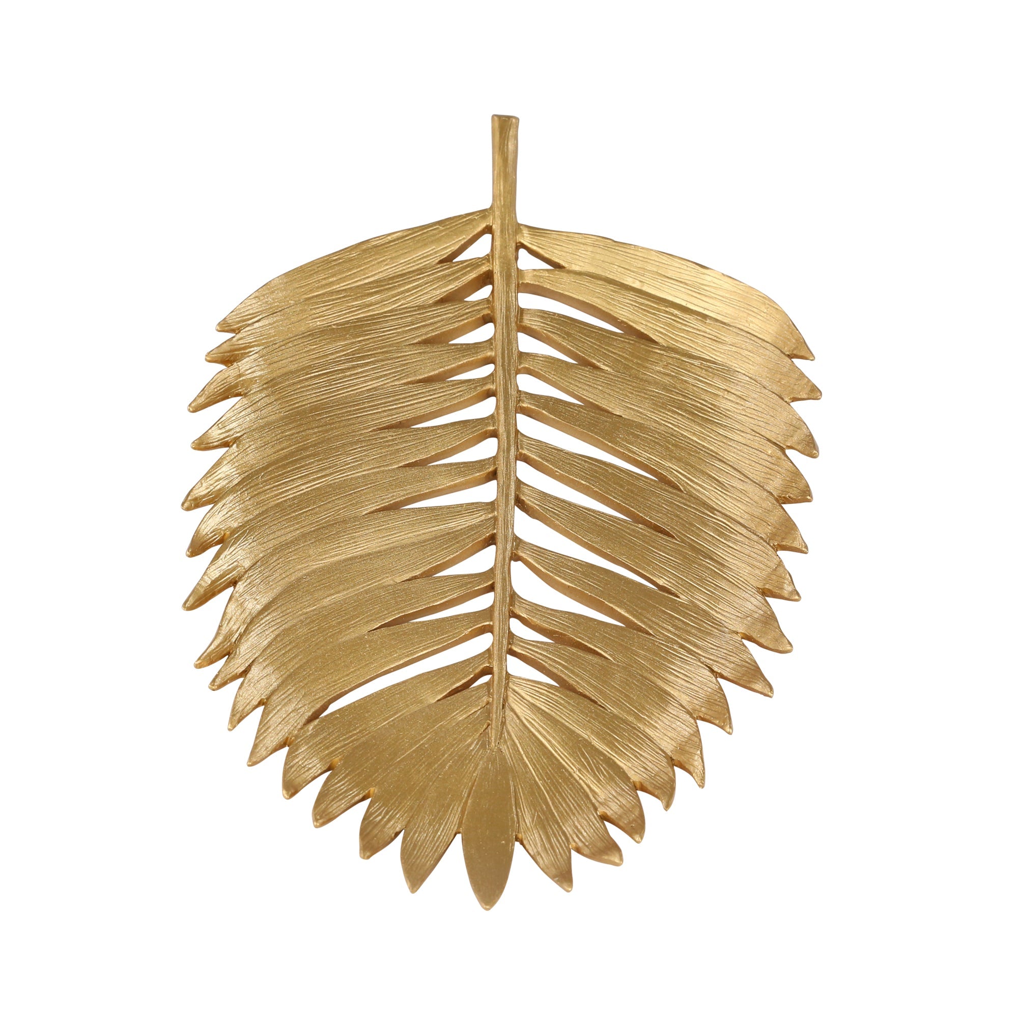 POLYRESIN 14" PALM LEAF DECORATION, GOLD Bowl| Sagebrook Home