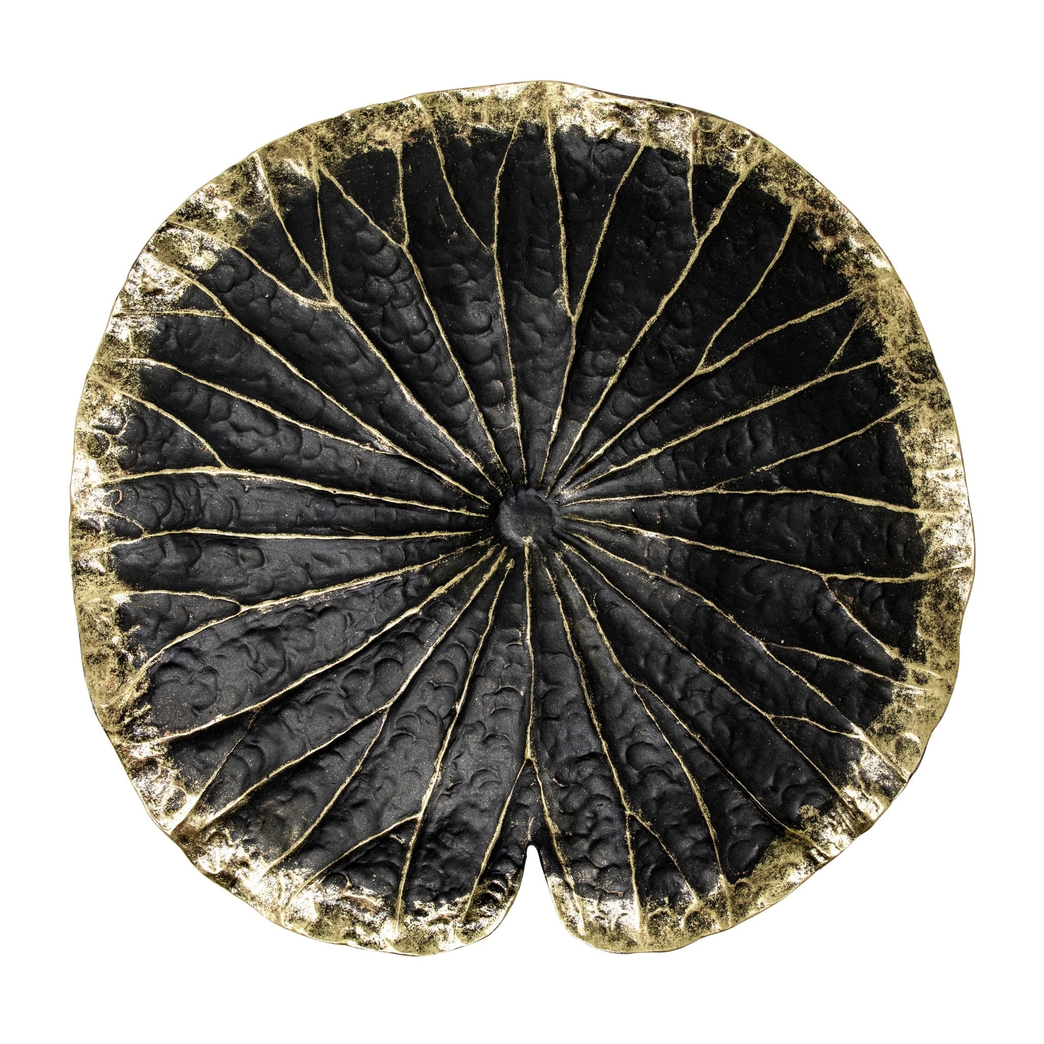 POLYRESIN 19" LOTUS WALL DECOR, BLACK/GOLD Wall Decors| Sagebrook Home
