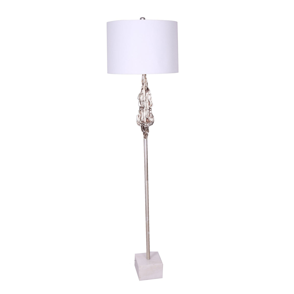 POLYRESIN FLOOR LAMP,SILVER Floor lamps| Sagebrook Home