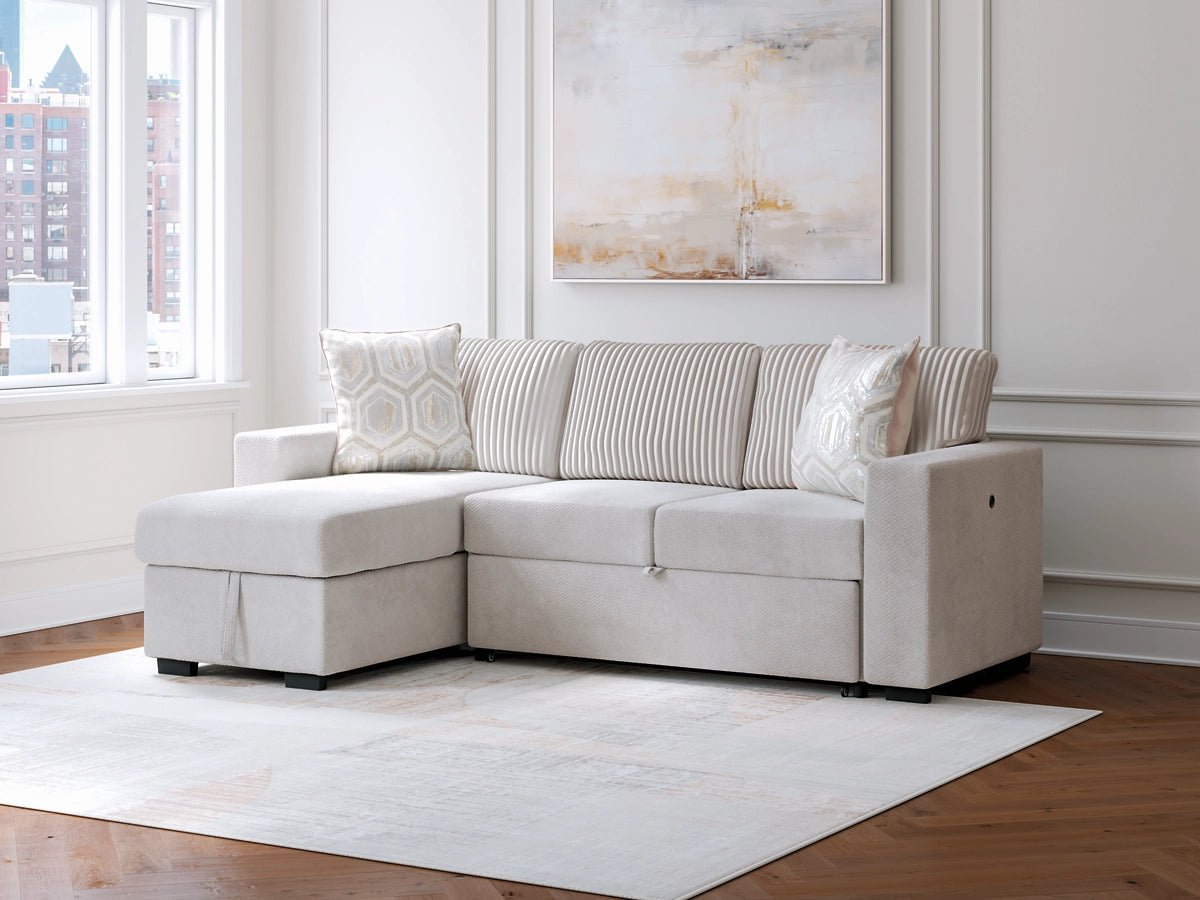 Poppleton 2-Piece Sectional with Pop Up Sleeper and Chaise Sectionals| Ashley Homestore