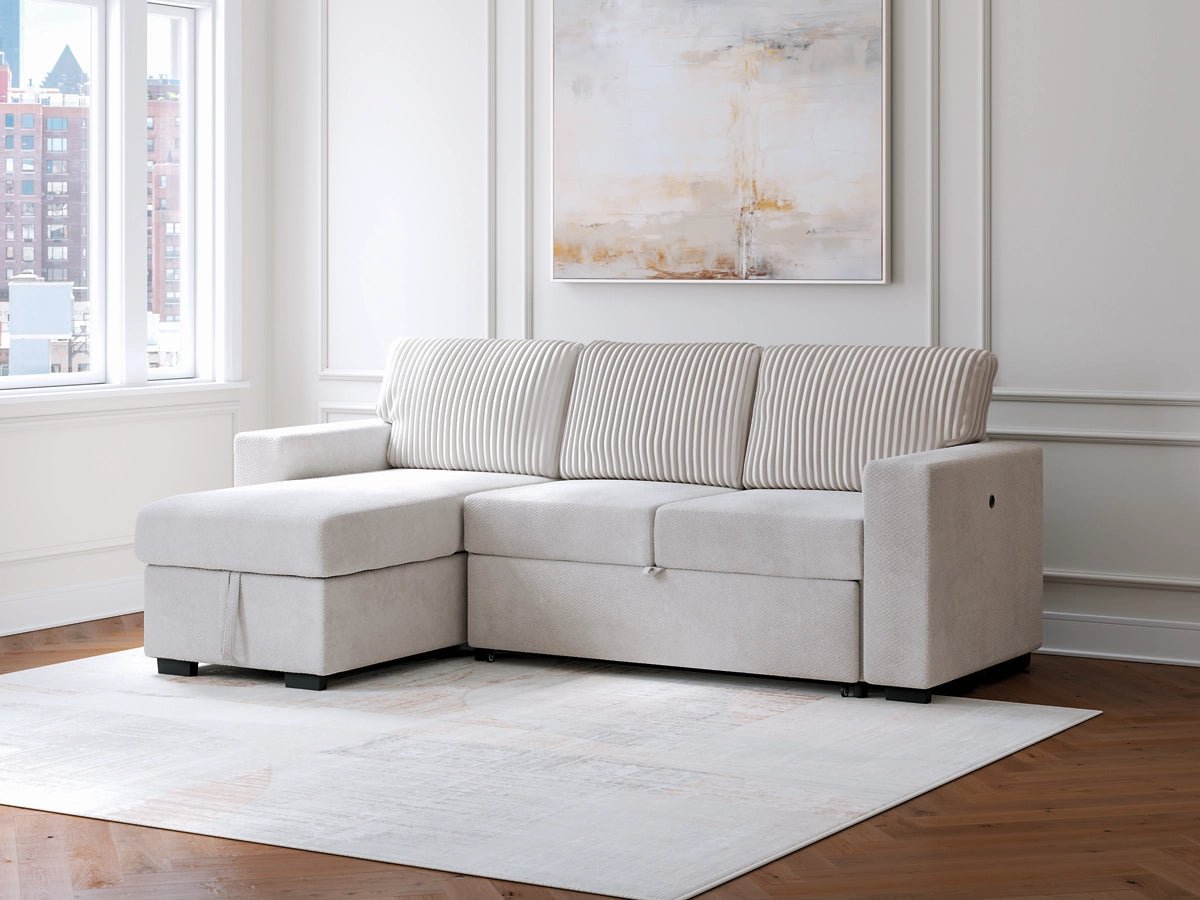 Poppleton 2-Piece Sectional with Pop Up Sleeper and Chaise Sectionals| Ashley Homestore
