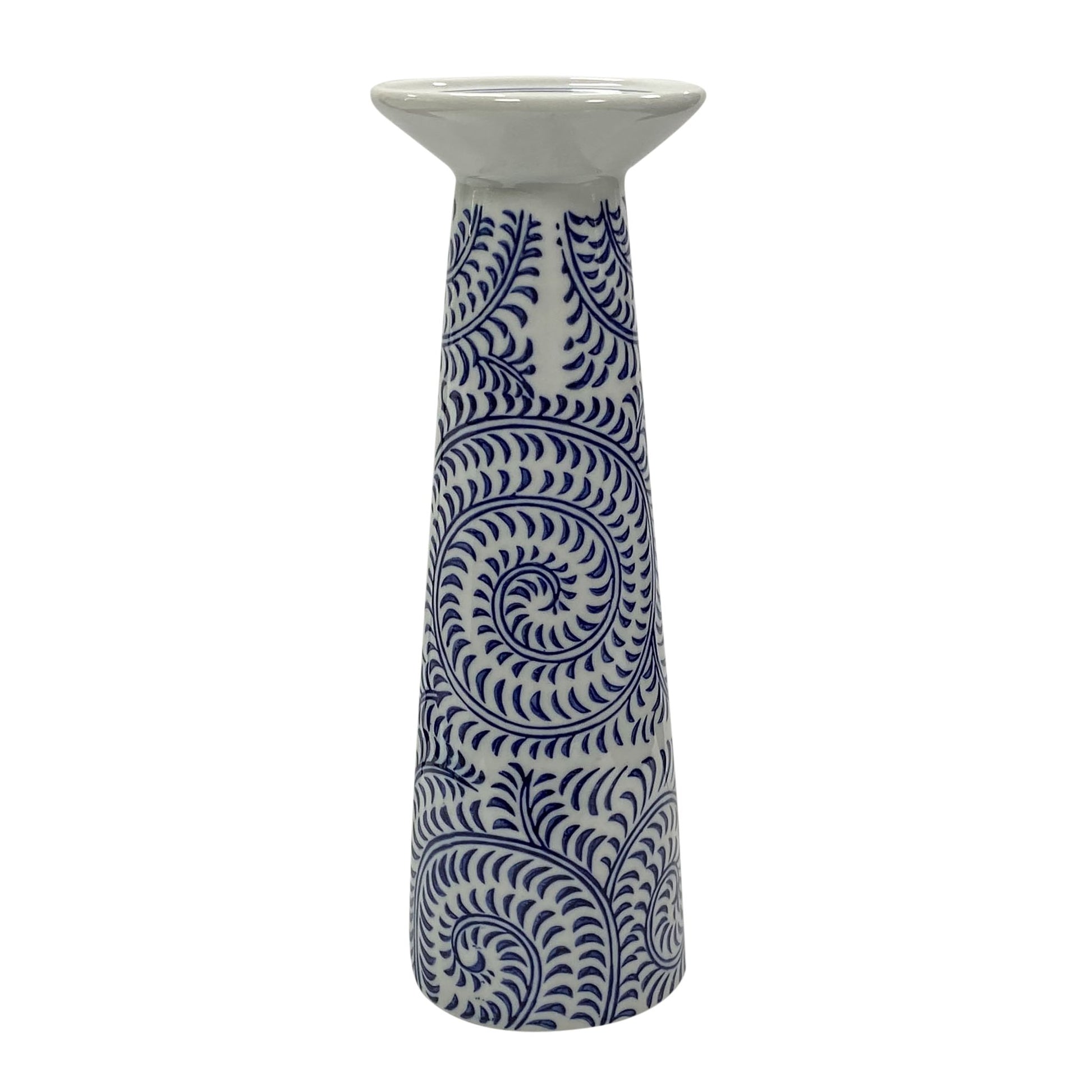 PORC, 12" CHINOISERIE VINES CANDLE HOLDER, BLUE/WH Candle Holders| Sagebrook Home