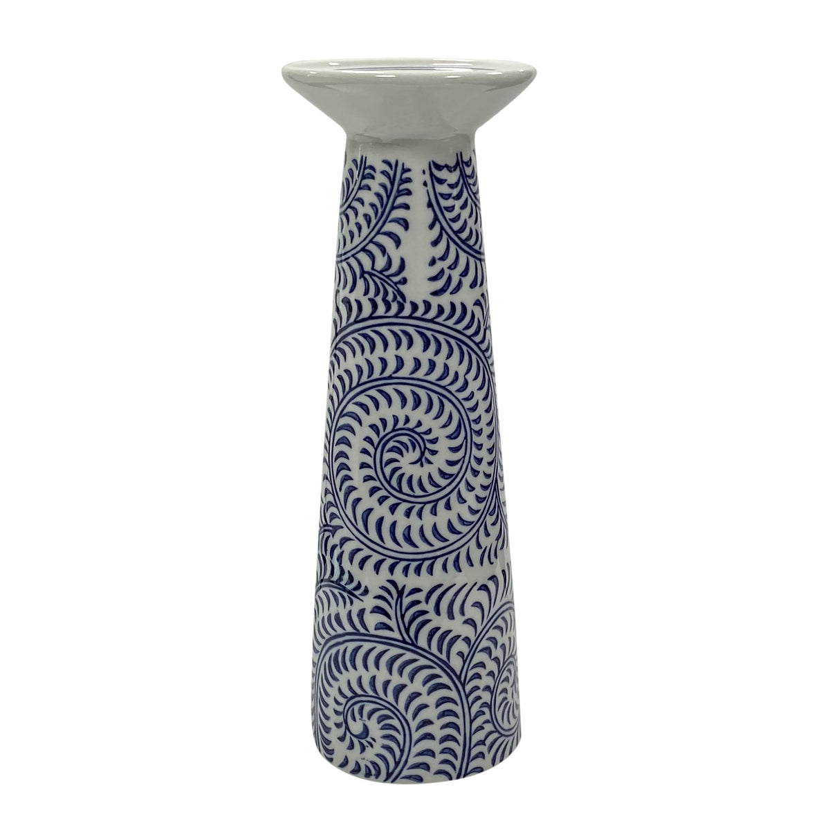 PORC, 12" CHINOISERIE VINES CANDLE HOLDER, BLUE/WH Candle Holders| Sagebrook Home