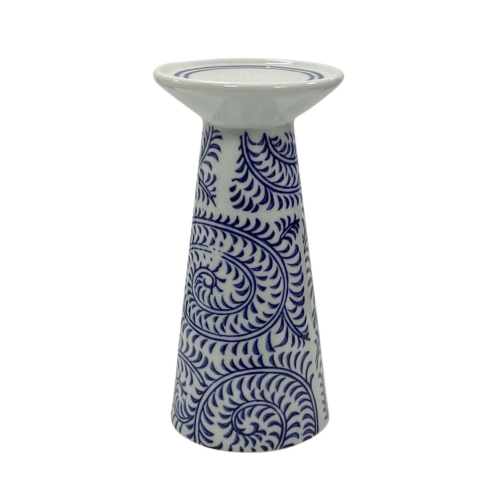 PORC, 8" CHINOISERIE VINES CANDLE HOLDER, BLUE/WHI Candle Holders| Sagebrook Home
