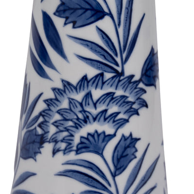 PORC,12"H CHINOISERIE CANDLE HOLDER,BLUE/WHT - Al Rugaib Furniture