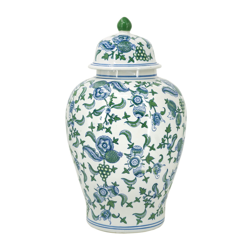 Porcelain Blue And White Cherry Blossom Ginger Jar - Al Rugaib Furniture