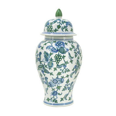 Porcelain Blue And White Cherry Blossom Ginger Jar - Al Rugaib Furniture