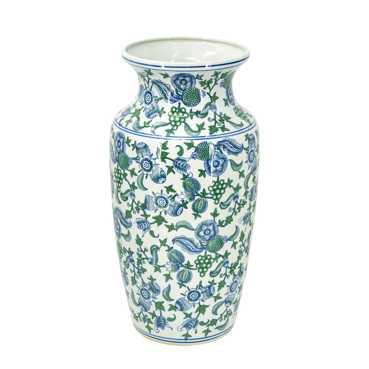 Porcelain Blue And White Cherry Blossom Vase Vases and Jars| Roots Furniture