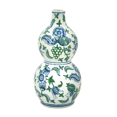 Porcelain Blue And White Cherry Blossom Vase - Al Rugaib Furniture
