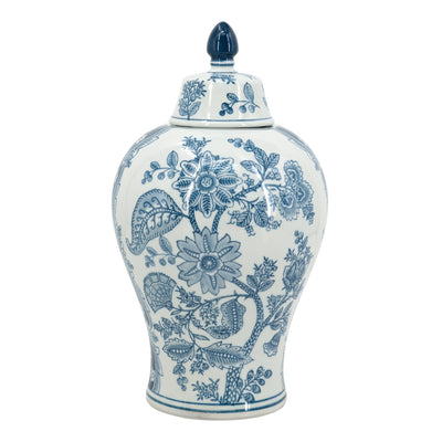 Porcelain Blue And White Lidded Jar - Al Rugaib Furniture