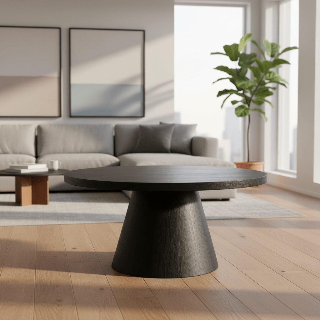 Portland Round Coffee Table in Black Coffee Tables| Roots Furniture