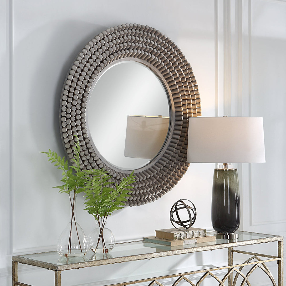 Portside Round Mirror, Gray Mirrors| Uttermost