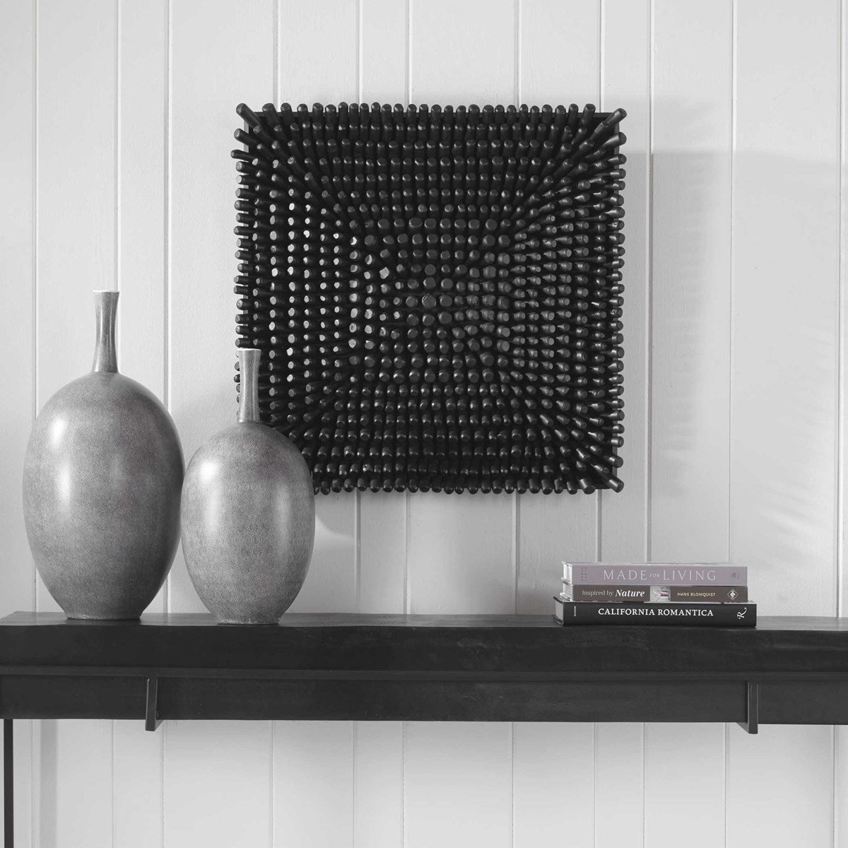 Portside Wood Wall Panel, Black Wall Decors| Uttermost
