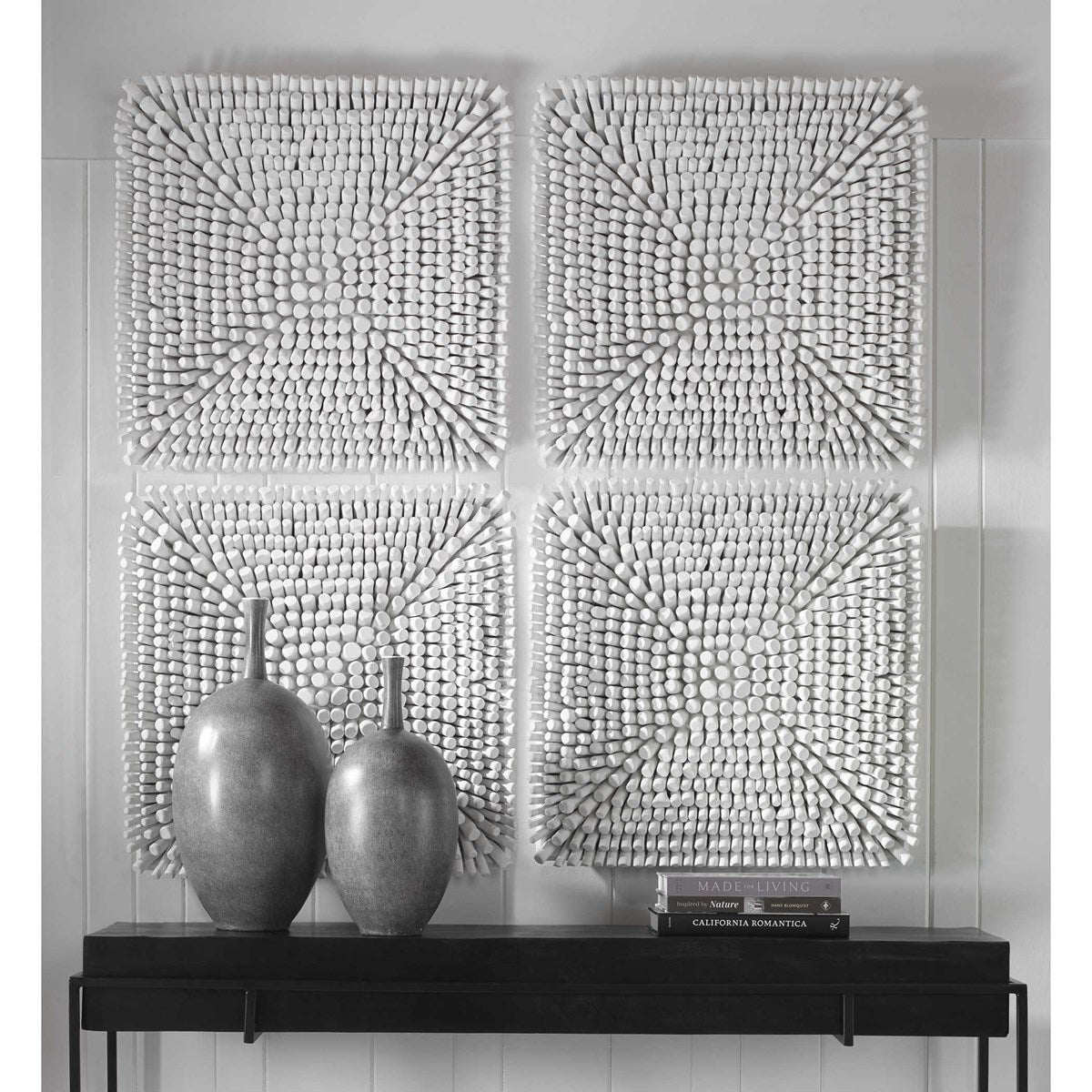 Portside Wood Wall Panel, White Wall Decors| Uttermost