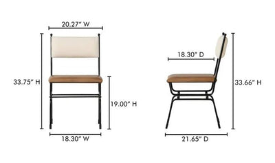 Posta Dining Chair Brown Leather - Al Rugaib Furniture