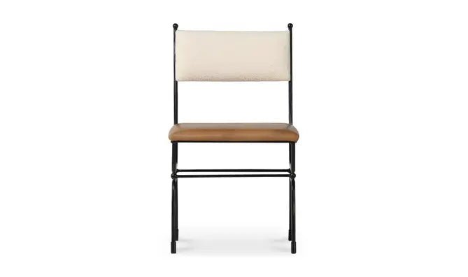 Posta Dining Chair Brown Leather - Al Rugaib Furniture