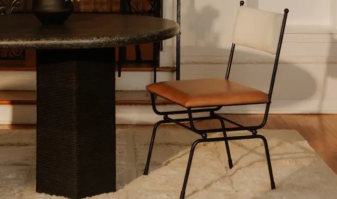 Posta Dining Chair Brown Leather - Al Rugaib Furniture