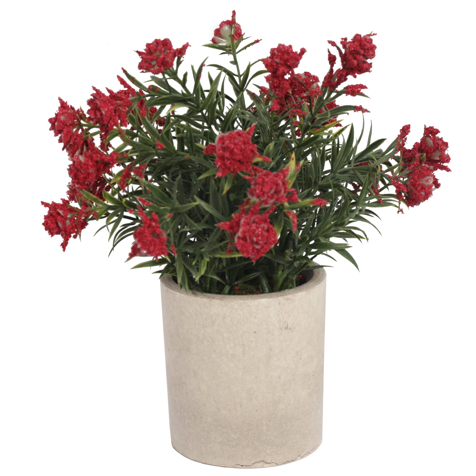 Potted Artificial Small Red Flowers 25CM Plants| Roots Furniture