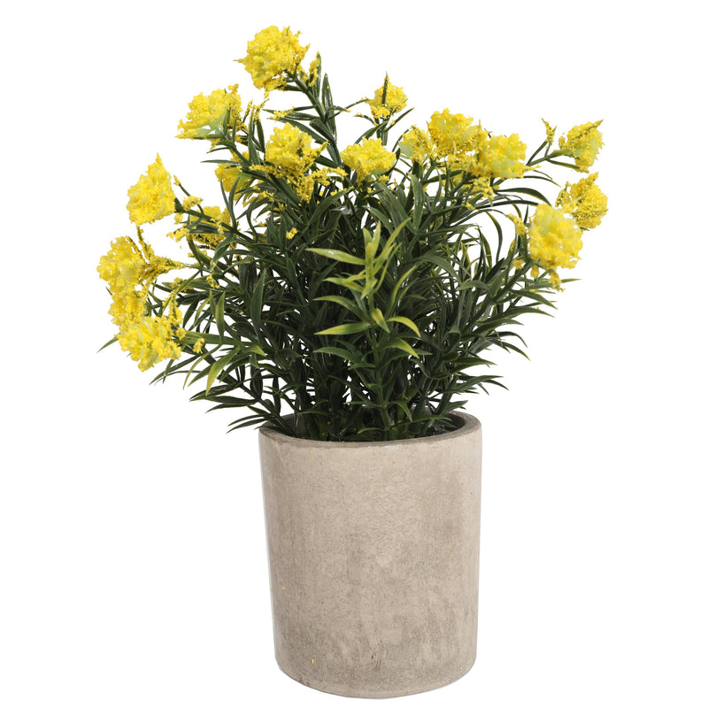 Potted Artificial Small Yellow Flowers 25CM - Al Rugaib Furniture