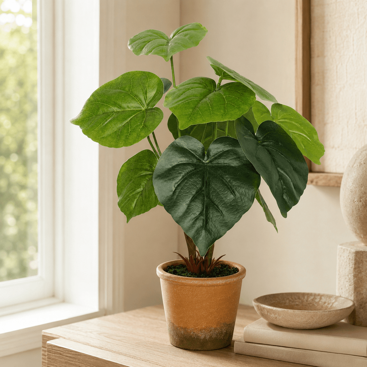 Potted Artificial Taro Plants 27CM Indoor Plants| Roots Furniture