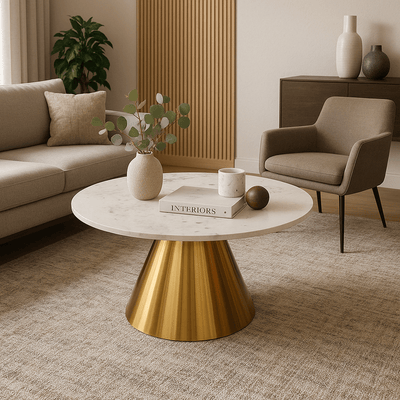 Premium Ceramic Coffee & Side Table Set – Golden Touch - Al Rugaib Furniture